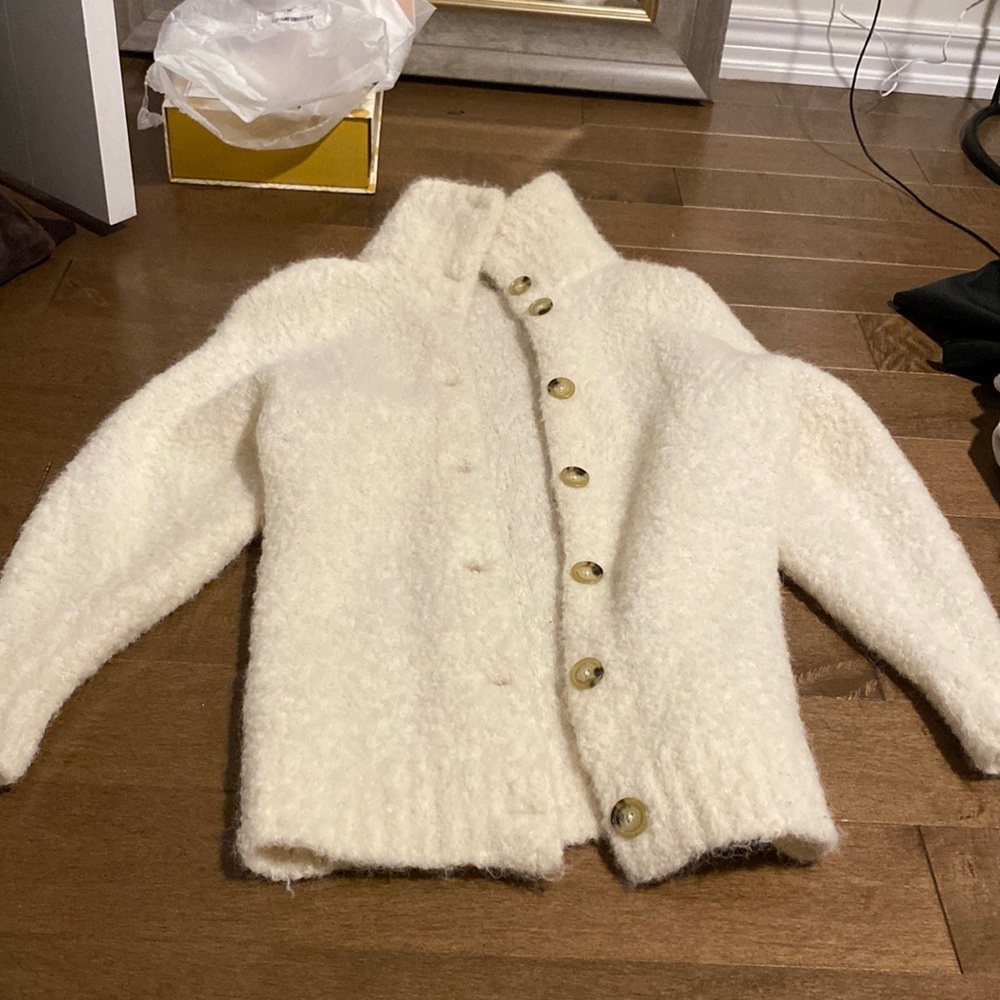 WILFRED alpaca fur button sweater